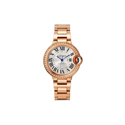 CARTIER BALLON BLEU DE 33MM AUTOMATIC MOVEMENT ROSE GOLD DIAMONDS WJBB0036